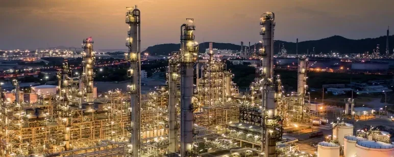 Oil Refinery at Night